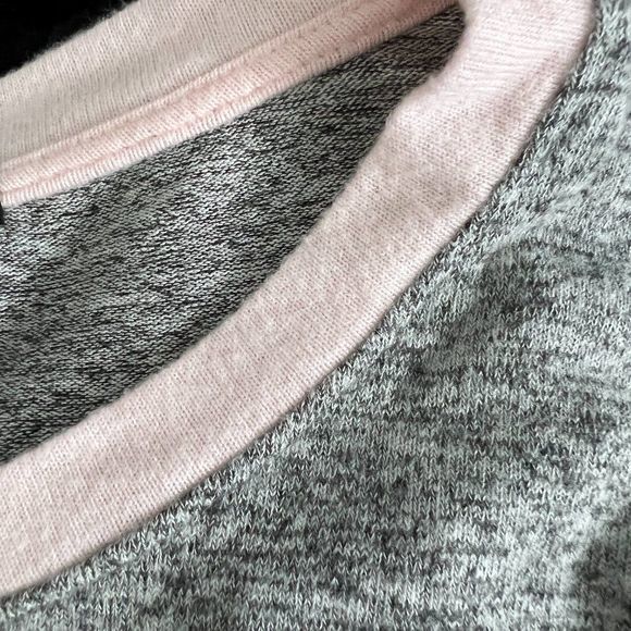 NWT GIBSON Grey‎ Pink Scoop Neck Long Sleeve Sweater (XL) - Picture 5 of 8